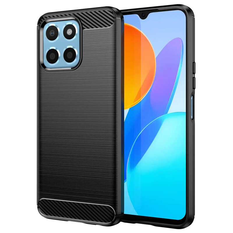 Husa Honor X8 5G Techsuit Carbon Silicone, negru