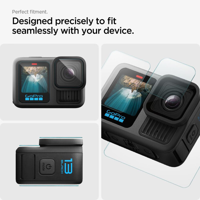 [Pachet 6x] Folie sticla/flexibila GoPro Hero 13 Spigen Glas.tR Slim, clear