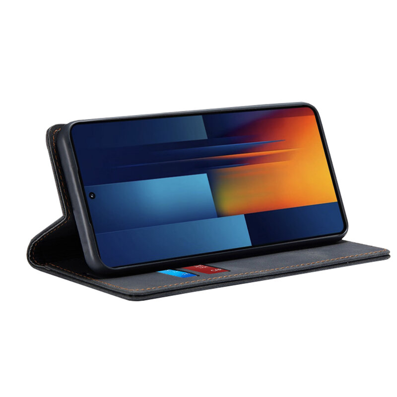 Husa piele Xiaomi Poco M6 Pro 4G Techsuit Confy Cover, negru