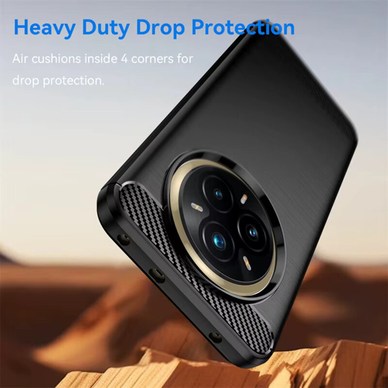 Husa Realme 14 Pro+ Techsuit Carbon Silicone, negru