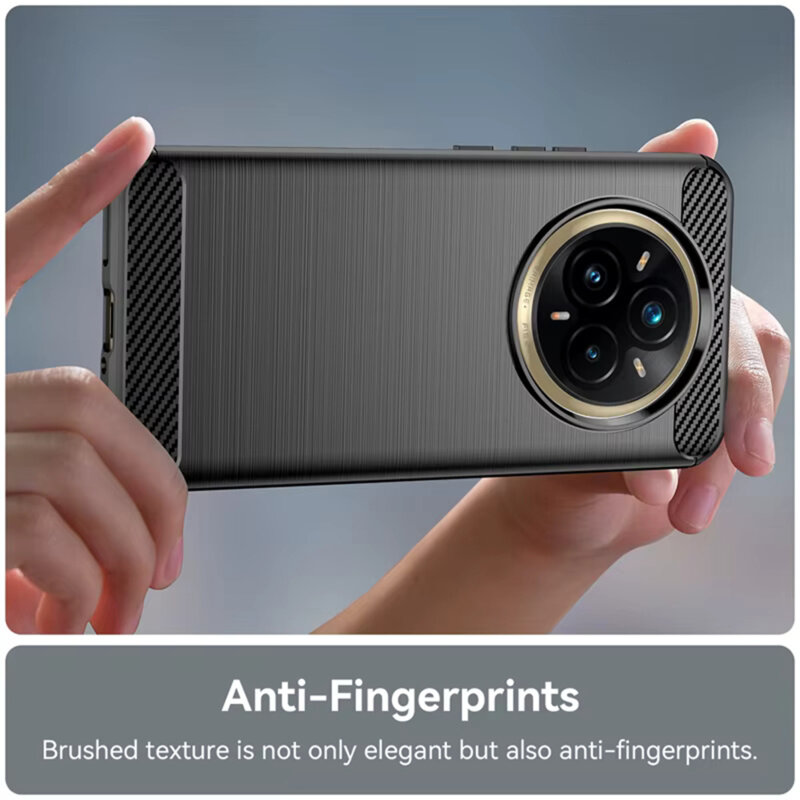 Husa Realme 14 Pro+ Techsuit Carbon Silicone, negru