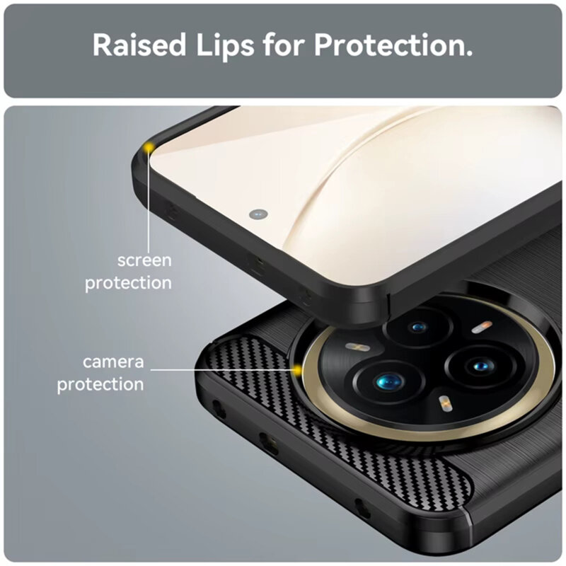 Husa Realme 14 Pro+ Techsuit Carbon Silicone, negru