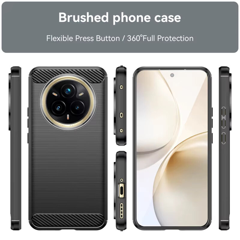 Husa Realme 14 Pro+ Techsuit Carbon Silicone, negru