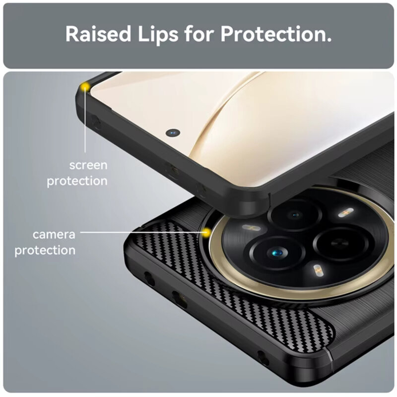 Husa Realme 14 Pro Techsuit Carbon Silicone, negru