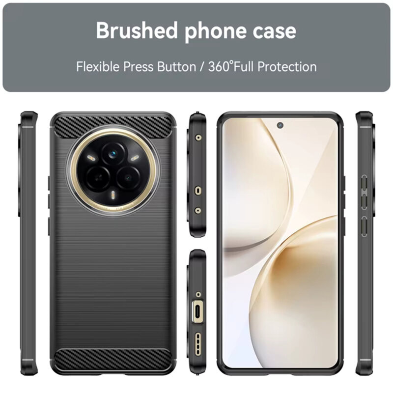 Husa Realme 14 Pro Techsuit Carbon Silicone, negru