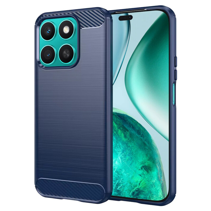 Husa Honor X8c Techsuit Carbon Silicone, albastru