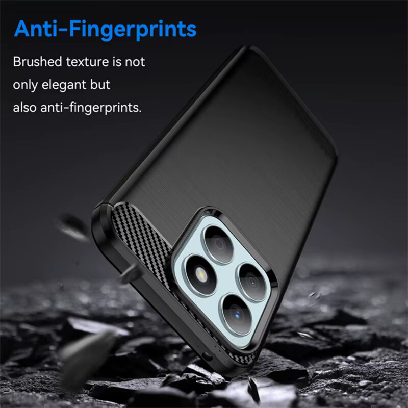 Husa Honor X8c Techsuit Carbon Silicone, albastru