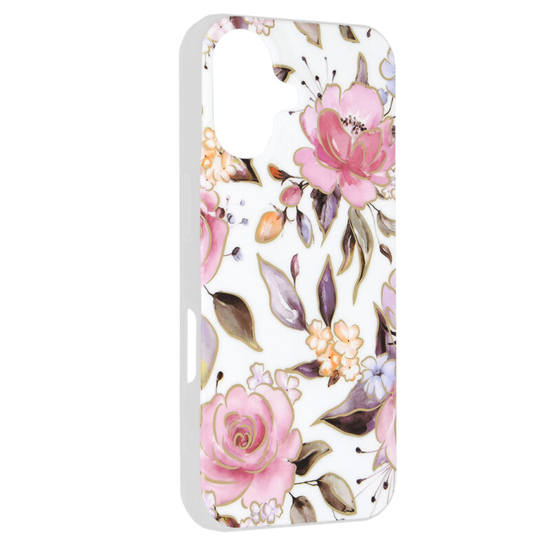 Husa iPhone 16 Plus Techsuit Marble, Chloe White