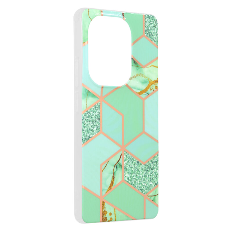 Husa Xiaomi Poco M6 Pro 4G Techsuit Marble, Green Hex