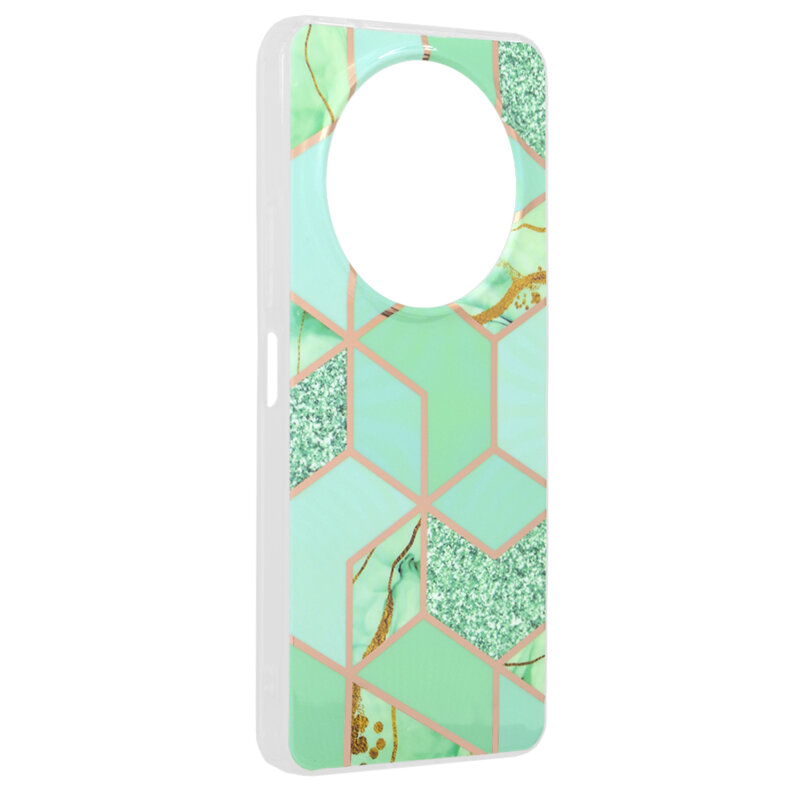 Husa Xiaomi Redmi A3x Techsuit Marble, Green Hex