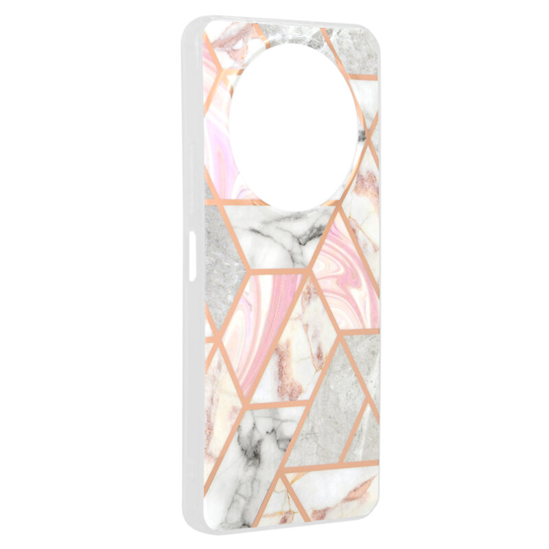 Husa Xiaomi Redmi A3x Techsuit Marble, Pink Hex