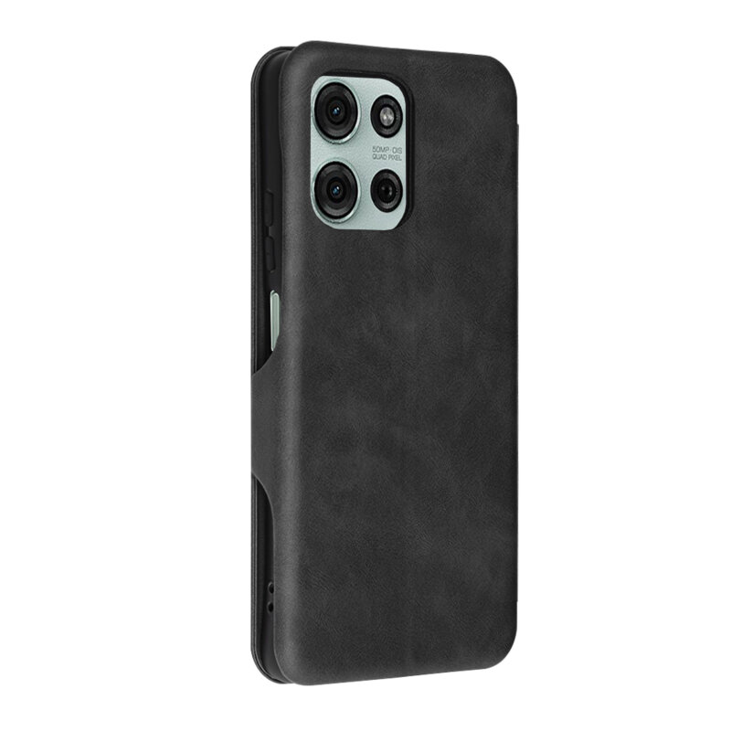 Husa 360° Motorola Moto G75 Techsuit Safe Wallet Plus, negru