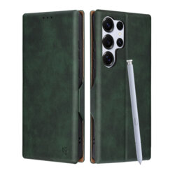 Husa 360° Samsung Galaxy S25 Ultra Techsuit Safe Wallet Plus, verde