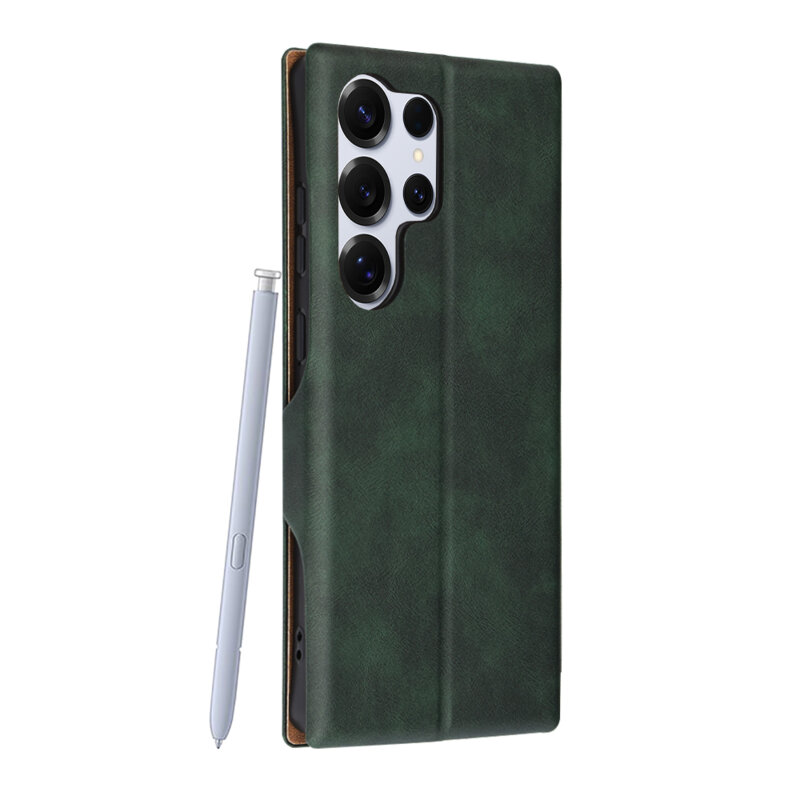 Husa 360° Samsung Galaxy S25 Ultra Techsuit Safe Wallet Plus, verde