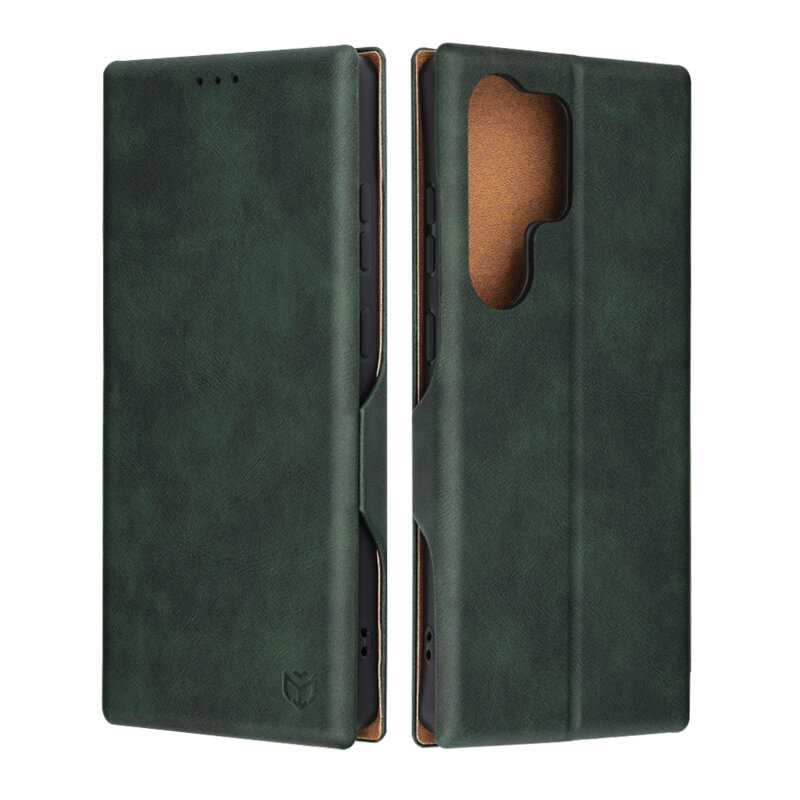 Husa 360° Samsung Galaxy S25 Ultra Techsuit Safe Wallet Plus, verde
