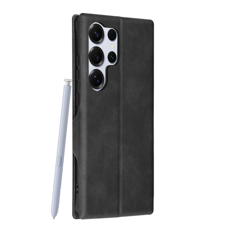 Husa 360° Samsung Galaxy S25 Ultra Techsuit Safe Wallet Plus, negru