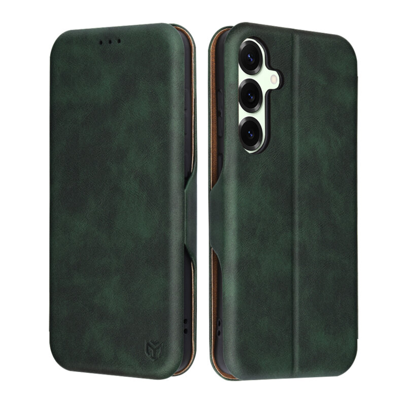 Husa 360° Samsung Galaxy S25 Plus Techsuit Safe Wallet Plus, verde