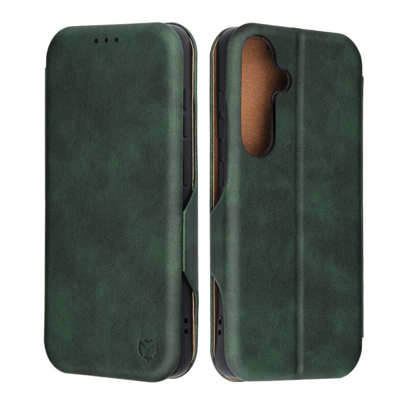 Husa 360° Samsung Galaxy S25 Techsuit Safe Wallet Plus, verde