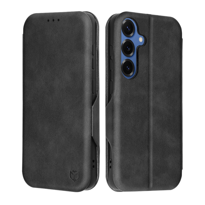 Husa 360° Samsung Galaxy S25 Techsuit Safe Wallet Plus, negru