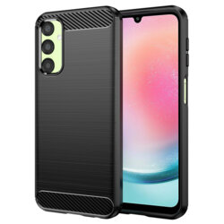Husa Samsung Galaxy A24 Techsuit Carbon Silicone, negru