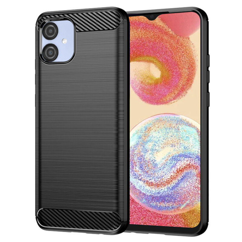 Husa Samsung Galaxy A04e Techsuit Carbon Silicone, negru