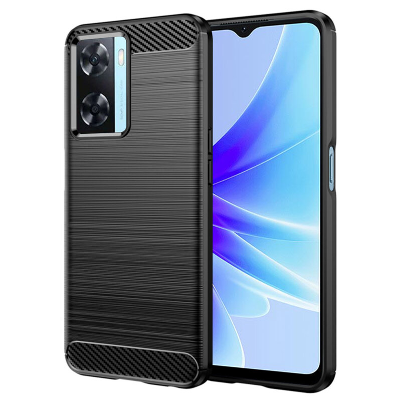 Husa Oppo A57s Techsuit Carbon Silicone, negru