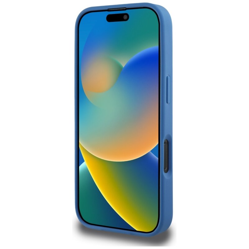 Husa iPhone 16 Pro Guess 4G Circle Classic Logo MagSafe, albastru, GUHMP16LP4PGRSGB