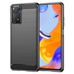 Husa Xiaomi Redmi Note 11 Pro 4G Techsuit Carbon Silicone, negru