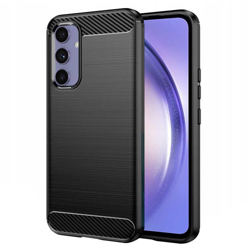 Husa Samsung Galaxy A54 Techsuit Carbon Silicone, negru