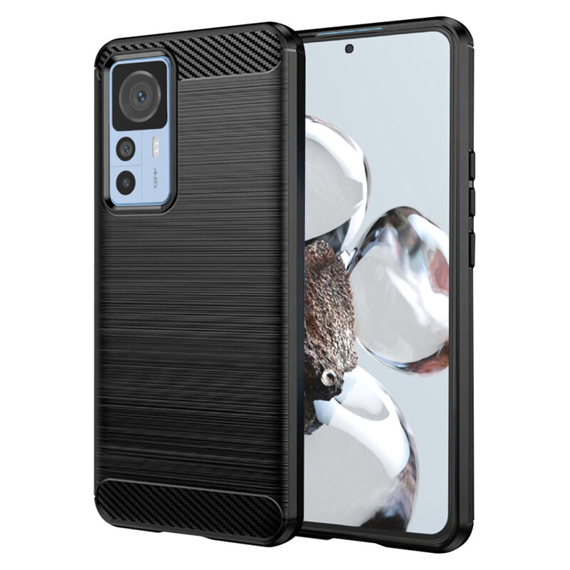 Husa Xiaomi 12T Techsuit Carbon Silicone, negru
