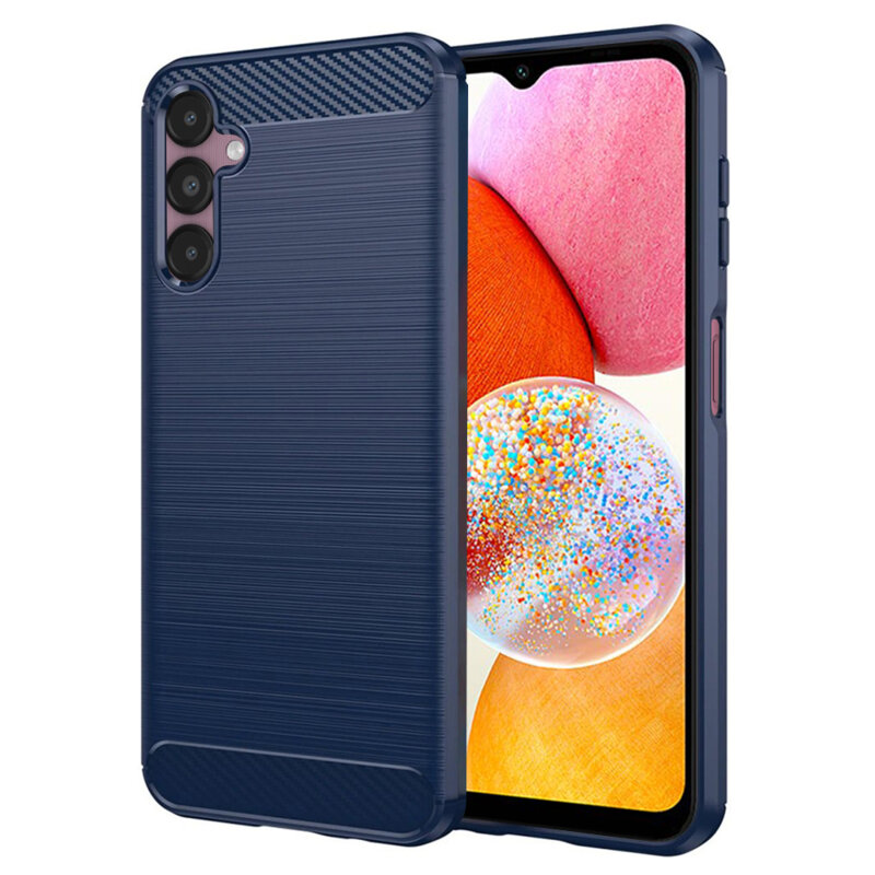 Husa Samsung Galaxy A14 4G Techsuit Carbon Silicone, albastru