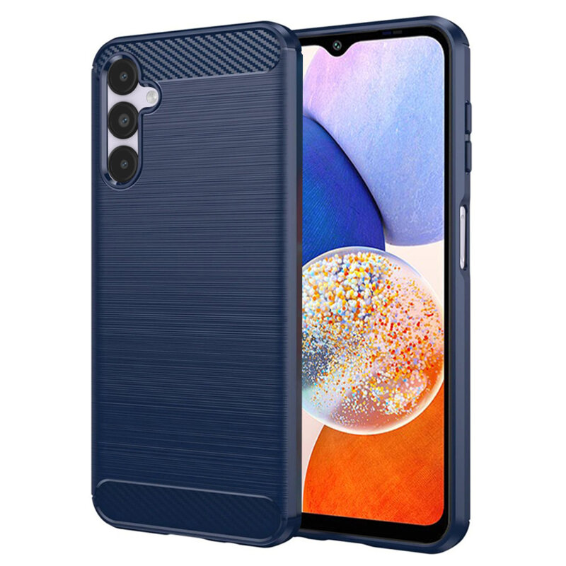 Husa Samsung Galaxy A14 5G Techsuit Carbon Silicone, albastru