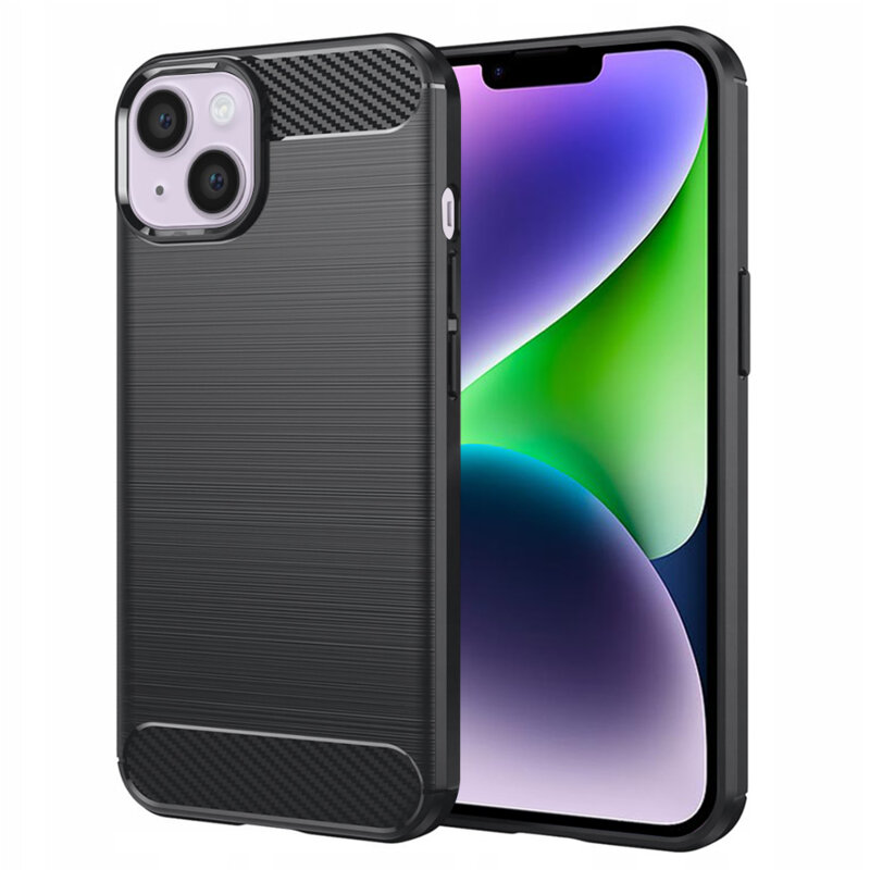 Husa iPhone 14 Plus Techsuit Carbon Silicone, negru