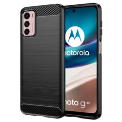 Husa Motorola Moto G42 Techsuit Carbon Silicone, negru