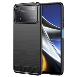 Husa Xiaomi Poco X4 Pro 5G Techsuit Carbon Silicone, negru
