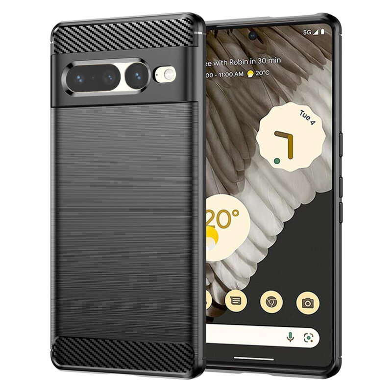 Husa Google Pixel 7 Pro Techsuit Carbon Silicone, negru