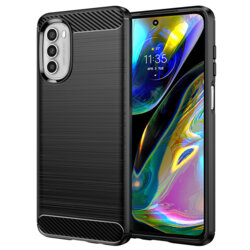 Husa Motorola Moto G82 5G Techsuit Carbon Silicone, negru