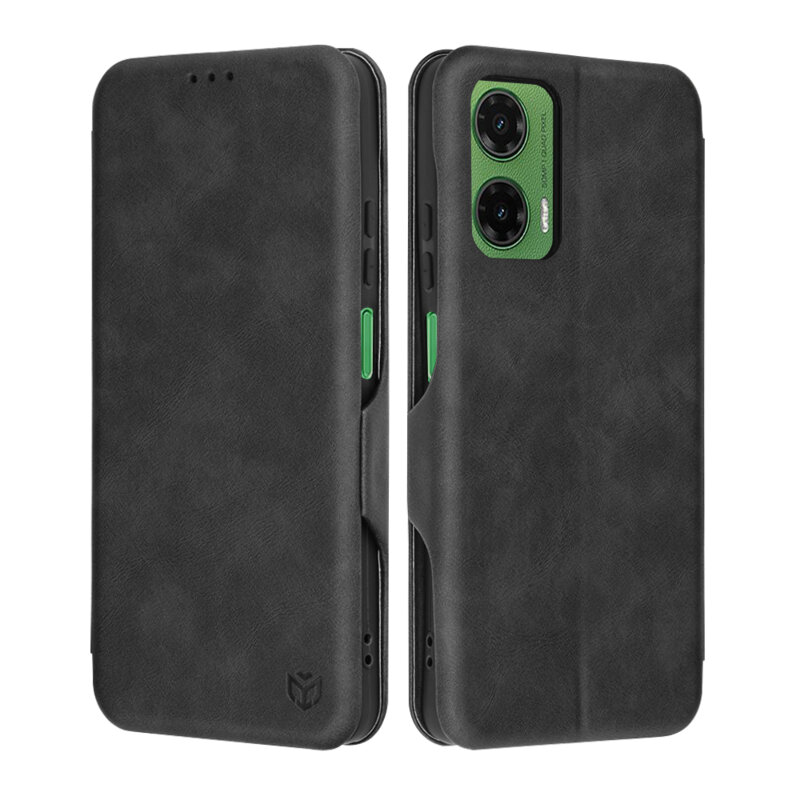 Husa 360° Motorola Moto G35 Techsuit Safe Wallet Plus, negru