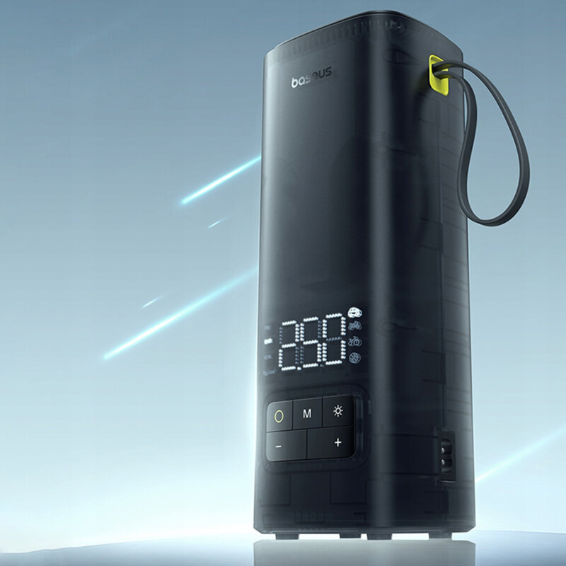 Mini compresor auto portabil display digital Baseus, negru