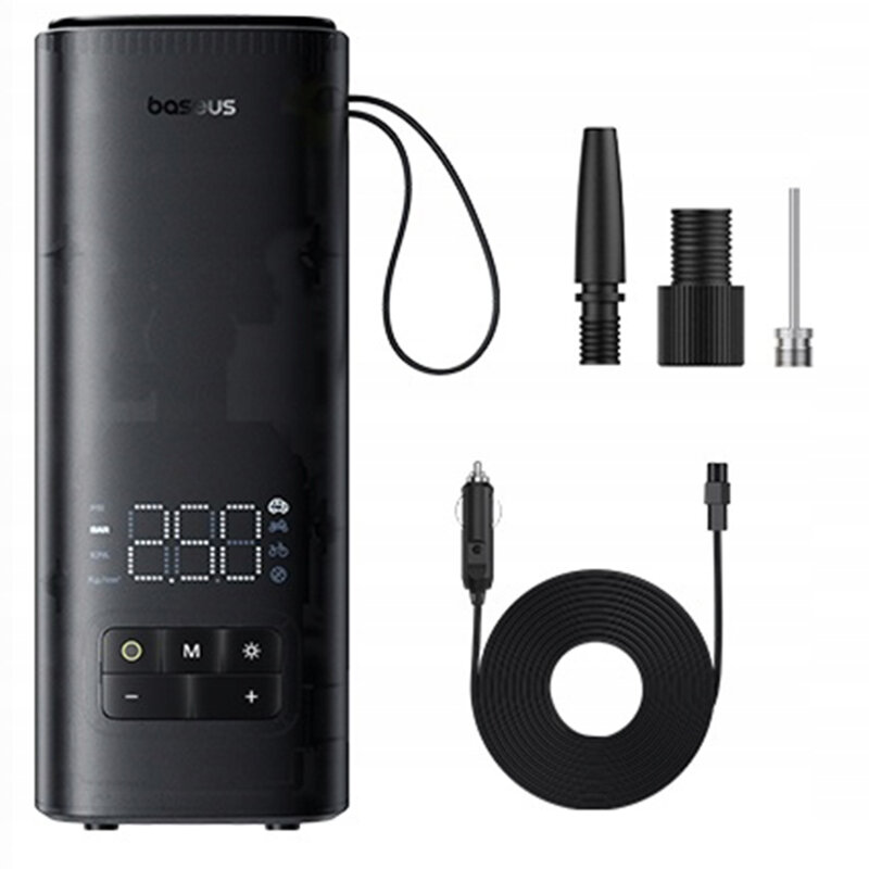 Mini compresor auto portabil display digital Baseus, negru