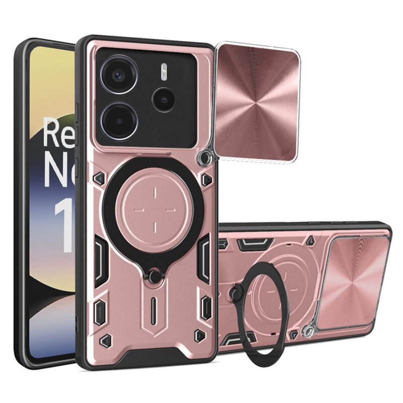 Husa Xiaomi Redmi Note 14 4G (Standard) Techsuit CamGuard Pro, roz auriu