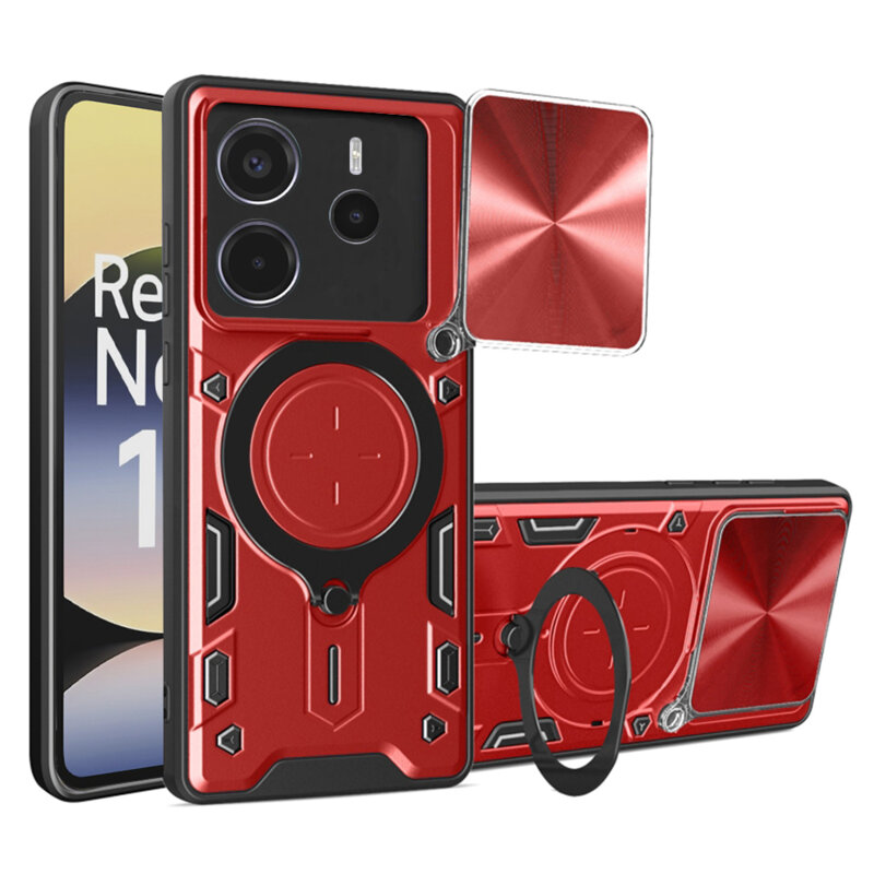 Husa Xiaomi Redmi Note 14 4G (Standard) Techsuit CamGuard Pro, rosu