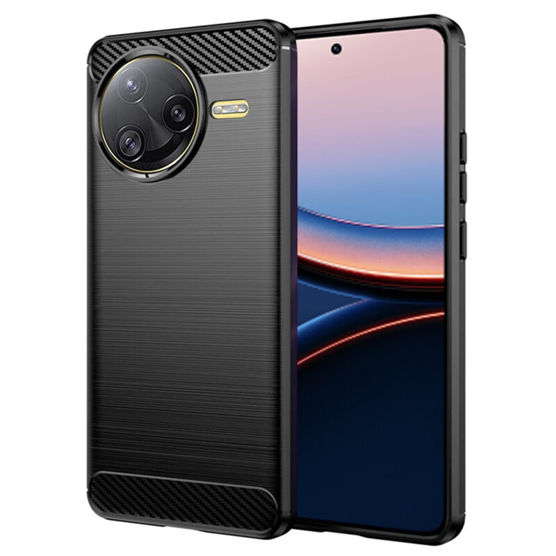 Husa Xiaomi Poco F7 Ultra Techsuit Carbon Silicone, negru
