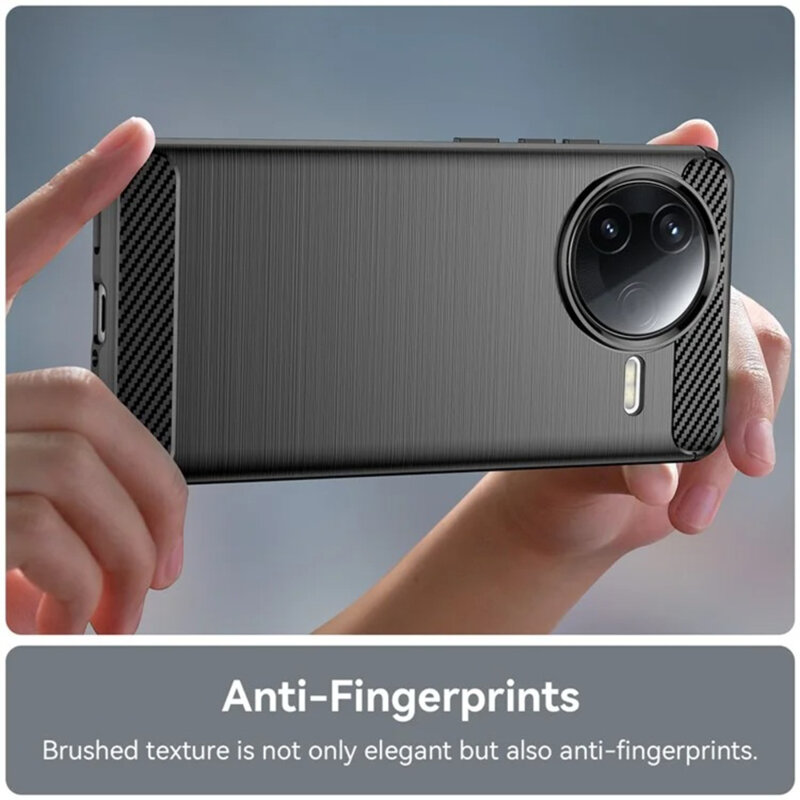 Husa Xiaomi Poco F7 Ultra Techsuit Carbon Silicone, negru