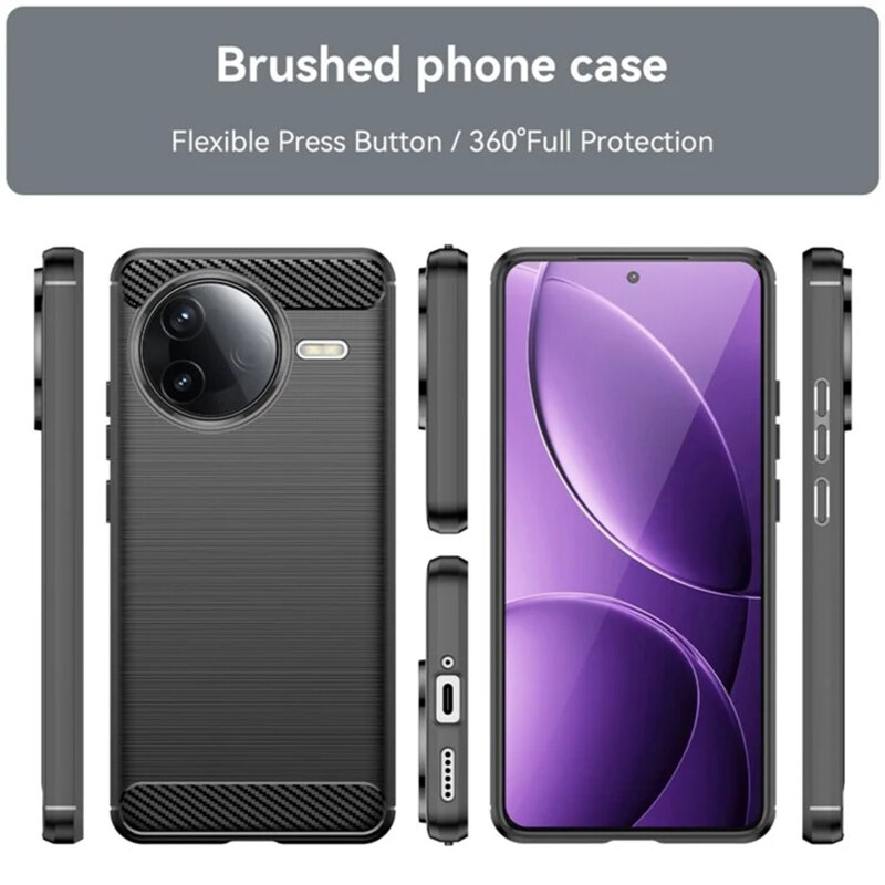 Husa Xiaomi Poco F7 Pro Techsuit Carbon Silicone, negru