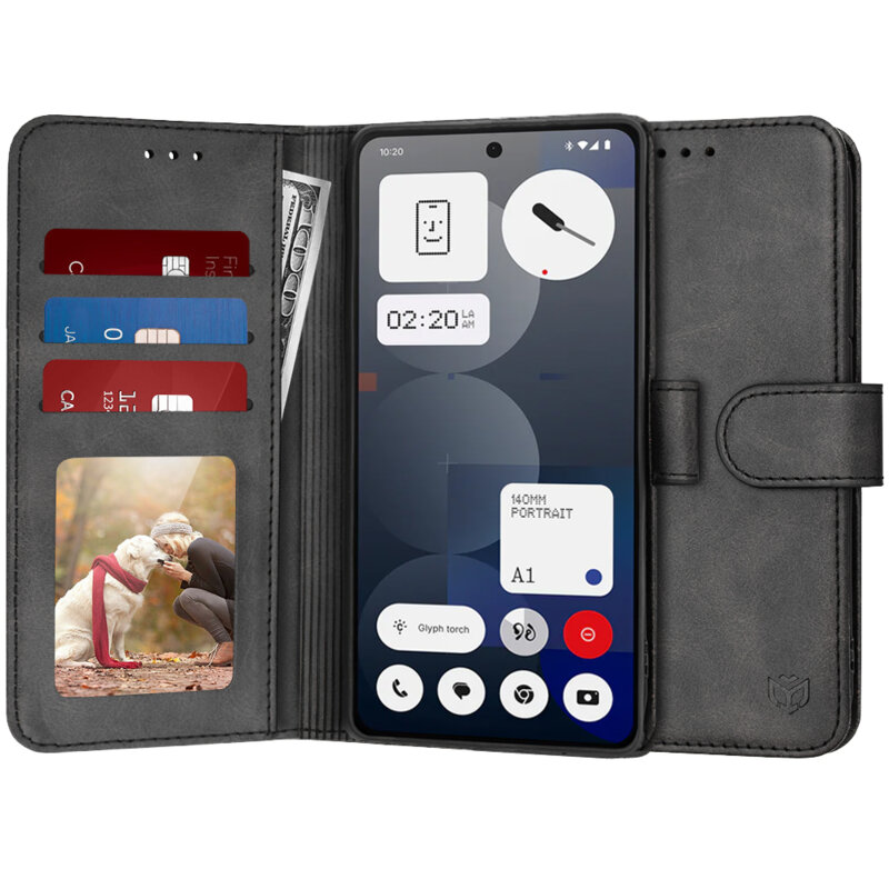 Husa 360 Nothing Phone (3a) Pro Techsuit Diary Book, negru