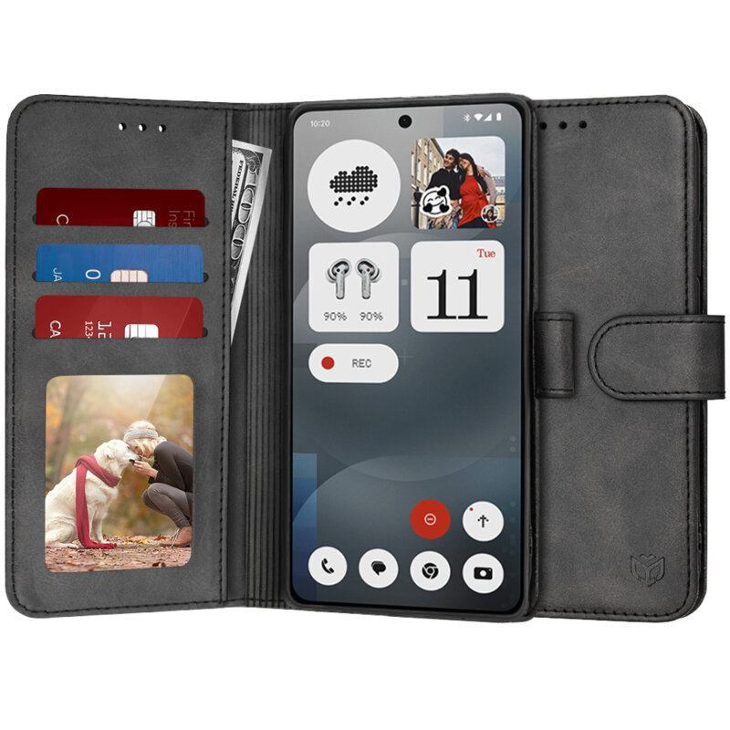 Husa 360 Nothing Phone (3a) Techsuit Diary Book, negru