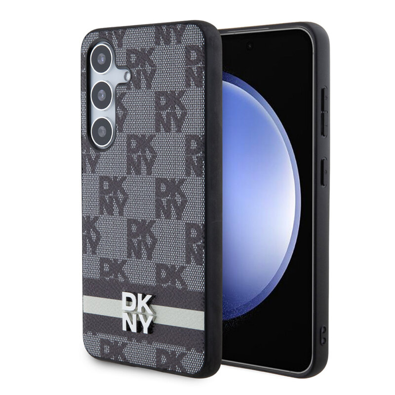 Husa piele Samsung Galaxy S24 Plus DKNY Leather Checkered Mono Pattern & Printed Stripes, negru, DKHCS24MPCPTSSK