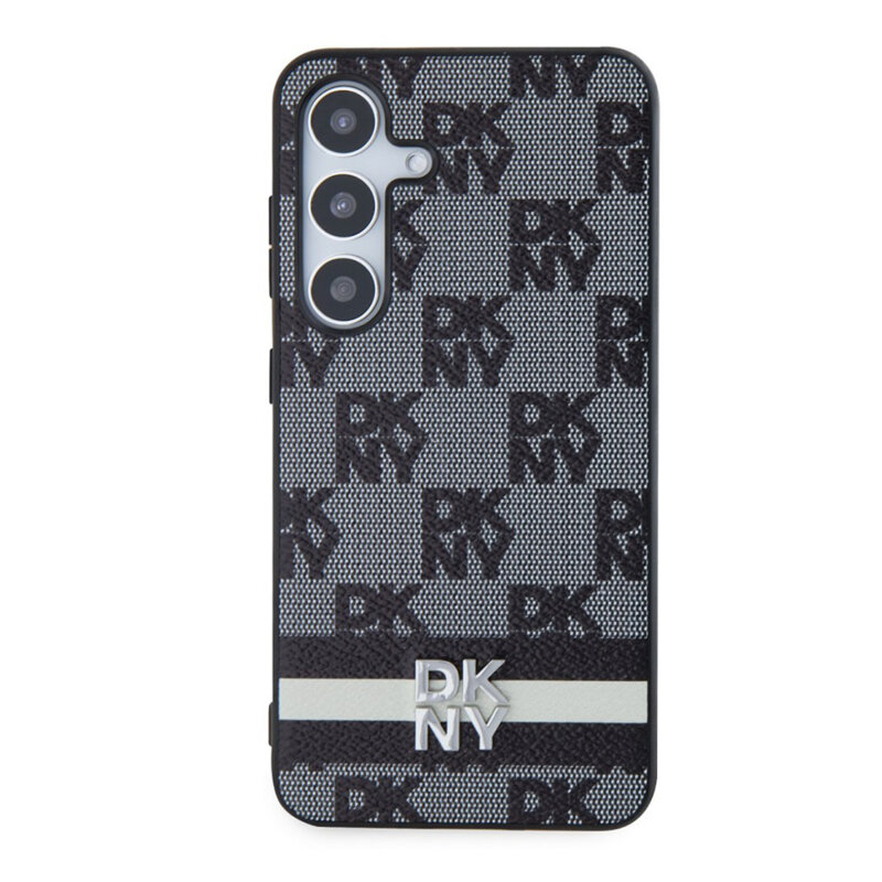 Husa piele Samsung Galaxy S24 Plus DKNY Leather Checkered Mono Pattern & Printed Stripes, negru, DKHCS24MPCPTSSK