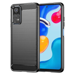 Husa Xiaomi Redmi Note 11S Techsuit Carbon Silicone, negru